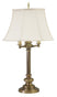 Antique Brass with Off-White Linen Softback Glass and Natural/Cream Shade