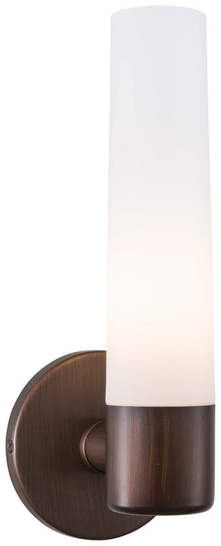 Buy painted-copper-bronze-patina-with-etched-opal-glass-and-opal-shade Saber Outdoor (Damp) Sconce by George Kovacs