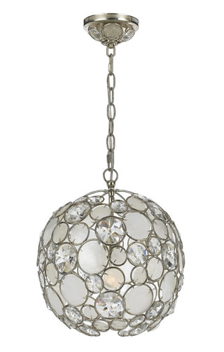 Buy antique-silver-and-multicolor-shade Palla Outdoor (Damp) Mini Chandelier by Crystorama