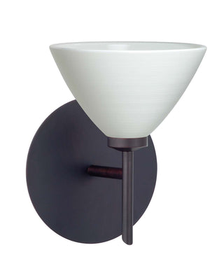 Buy bronze-with-chalk-2-875-x-5-x-5-glass-and-white-shade Domi Sconce by Besa