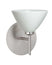 Satin Nickel with Chalk 2.875``x 5``x 5`` Glass and White Shade