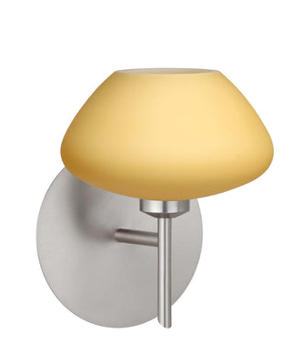 Buy satin-nickel-with-vanilla-matte-3-125-x-5-375-x-5-375-glass-and-amber-brown-shade Peri Sconce by Besa