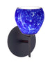 Bronze with Blue Cloud 3.875``x 4.125``x 4.125`` Glass and Blue Shade