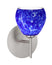 Satin Nickel with Blue Cloud 3.875``x 4.125``x 4.125`` Glass and Blue Shade