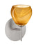 Satin Nickel with Honey 3.875``x 4.125``x 4.125`` Glass and Amber/Brown Shade