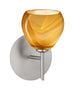 Satin Nickel with Honey 3.875``x 4.125``x 4.125`` Glass and Amber/Brown Shade