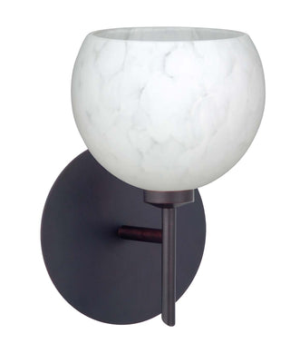 Buy bronze-with-carrera-3-875-x-4-75-x-4-75-glass-and-white-shade Palla Sconce by Besa