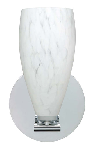 Buy polished-nickel-with-carrera-7-5-x-4-x-4-glass-and-white-shade Karli Sconce by Besa