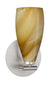 Satin Nickel with Honey 7.5``x 4``x 4`` Glass and Amber/Brown Shade