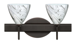 Buy bronze-with-marble-grigio-4-5-x-5-x-5-glass-and-silver-gray-shade Mia Sconce by Besa