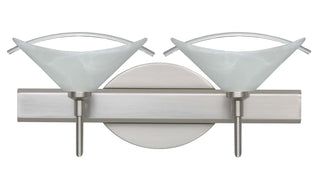 Buy satin-nickel-with-marble-clear-2-75-x-7-5-x-5-5-glass-and-white-shade Hoppi Sconce by Besa