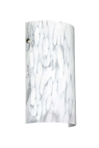 Buy polished-nickel-with-carrera-11-75-x-7-x-3-5-glass-and-white-shade Tamburo Sconce by Besa