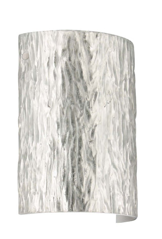 Buy polished-nickel-with-stone-silver-foil-9-875-x-7-875-x-4-glass-and-silver-gray-shade Tamburo Sconce by Besa