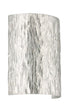 Polished Nickel with Stone Silver Foil 9.875``x 7.875``x 4`` Glass and Silver/Gray Shade