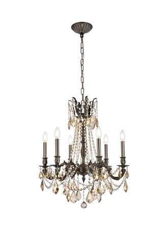Buy pewter-and-smoke-shade Rosalia Chandelier by Elegant Lighting