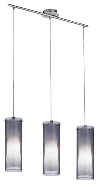 Buy matte-nickel-with-smoked-white-glass-and-silver-gray-shade Pinto Nero Pendant by Eglo USA