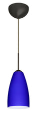 Bronze with Cobalt Blue Matte 9``x 5.125``x 5.125`` Glass and Blue Shade