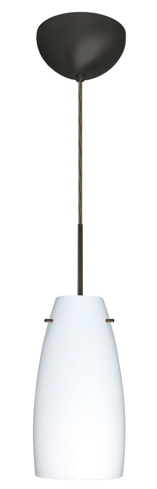 Buy bronze-with-opal-matte-10-75-x-5-125-x-5-125-glass-and-white-shade Tao Pendant by Besa