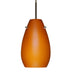 Bronze with Amber Matte 9.5``x 6``x 6`` Glass and Amber/Brown Shade