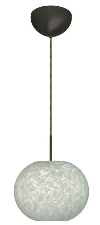 Buy bronze-with-carrera-8-25-x-10-625-x-10-625-glass-and-white-shade Luna Pendant by Besa