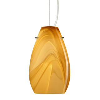 Buy satin-nickel-with-honey-9-5-x-6-x-6-glass-and-white-shade Pera Pendant by Besa