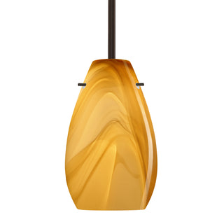 Buy bronze-with-honey-9-5-x-6-x-6-glass-and-white-shade Pera Pendant by Besa