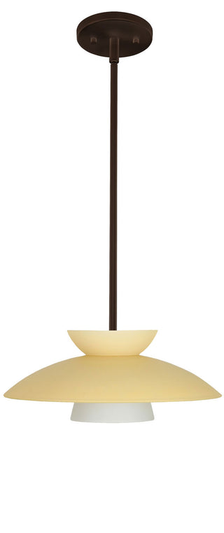 Buy bronze-with-champagne-6-x-15-x-15-glass-and-white-shade Trilo Pendant by Besa