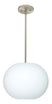Satin Nickel with Opal Matte 11.375``x 14.5``x 14.5`` Glass and Opal Shade