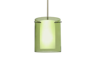 Buy satin-nickel-with-transparent-olive-opal-9-875-x-7-875-x-7-875-glass-and-multicolor-shade Pahu Pendant by Besa