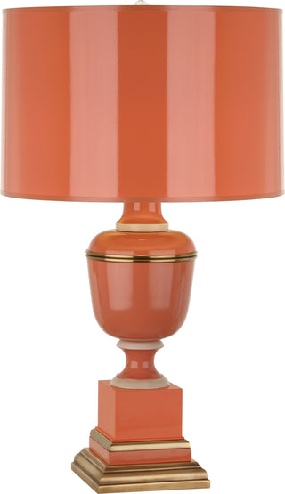 Buy tangerine-lacquered-paint-w-natural-brass-ivory-crackle-with-tangerine-painted-opaque-parchment-shade-with-matte-gold-lining-glass-and-orange-shade Annika Table Lamp by Robert Abbey