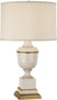 Ivory Lacquered Paint w/Natural Brass/Ivory Crackle with Spindrift Snowflake Fabric Shade Glass and Natural/Cream Shade