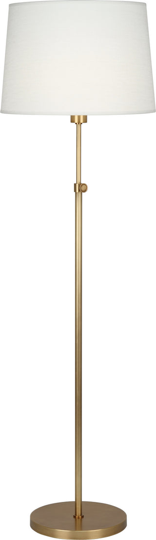 Buy aged-brass-with-oyster-linen-shade-glass-and-natural-cream-shade Koleman Floor Lamp by Robert Abbey