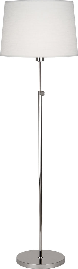 Buy polished-nickel-with-oyster-linen-shade-glass-and-white-shade Koleman Floor Lamp by Robert Abbey