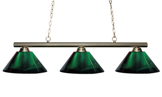 Buy brushed-nickel-with-green-glass-and-green-shade Sharp Shooter Billiard by Z-Lite