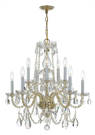 Buy polished-brass-and-clear-shade Traditional Crystal Outdoor (Damp) Chandelier by Crystorama