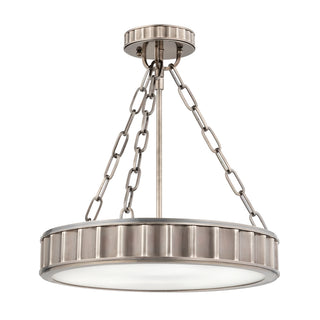 Buy historic-nickel-with-clear-outside-frosted-inside-glass-and-silver-gray-shade Middlebury Outdoor (Damp) Semi-Flush Mount Ceiling Light by Hudson Valley
