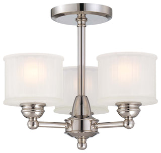 Buy polished-nickel-with-etched-glass-box-pleat-glass-and-frosted-shade Series Outdoor (Damp) Flush Mount Ceiling Light by Minka-Lavery