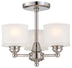 Polished Nickel with Etched Glass-Box Pleat Glass and Frosted Shade