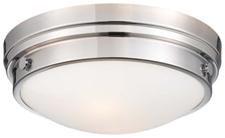 Buy chrome-with-clear-glass-w-white-paint-inside-glass-and-white-shade Outdoor (Damp) Flush Mount Ceiling Light by Minka-Lavery