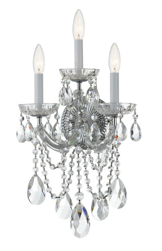 Buy polished-chrome-and-clear-shade Maria Theresa Outdoor (Damp) Sconce by Crystorama