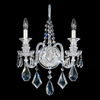Buy polished-silver-with-clear-heritage-crystal-glass Hamilton Outdoor (Damp) Sconce by Schonbek