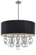 Chrome with Black Linen Fabric Shade Glass and Black Shade