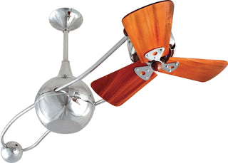 Buy polished-chrome-finish-with-solid-mahogany-wood-blades Brisa Ceiling Fan by Matthews Fan Company