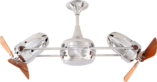 Buy polished-chrome-finish-with-mahogany-tone-blades Duplo-Dinamico Ceiling Fan by Matthews Fan Company