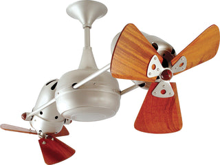 Buy brushed-nickel-finish-with-mahogany-tone-blades Duplo-Dinamico Ceiling Fan by Matthews Fan Company
