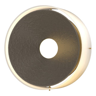 Buy dark-smoke-with-opal-glass-gg-glass-and-white-shade Oculus Sconce by Hubbardton Forge