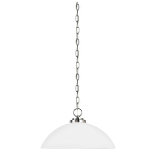 Buy chrome-with-etched-white-inside-glass-and-white-shade Oslo Pendant by Generation Lighting
