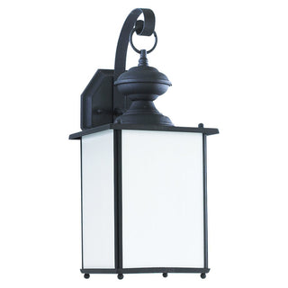 Buy black-with-etched-white-tiffany-glass-and-white-shade Jamestowne Outdoor (Wet) Wall Lantern by Generation Lighting