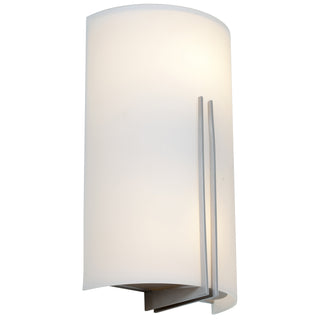 Buy brushed-steel-with-white-glass-and-white-shade Prong Outdoor (Damp) Sconce by Access