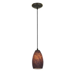 Buy oil-rubbed-bronze-with-brown-stone-glass-and-amber-brown-shade Champagne Pendant by Access